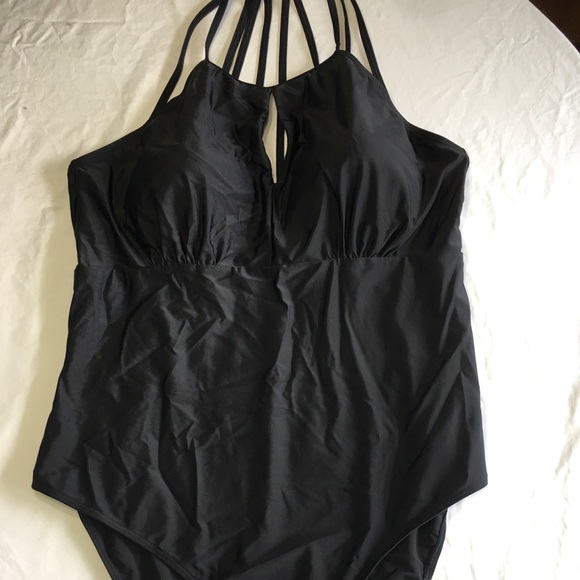 Plus Size Black One Piece Swimsuit - Picture 3 of 7